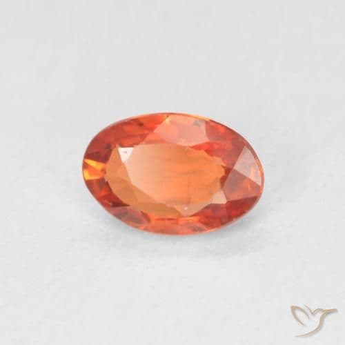 0.56ct Natural Fire Orange Sapphire, Oval Cut, 6x4 mm