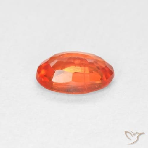 0.56ct Natural Fire Orange Sapphire, Oval Cut, 6x4 mm