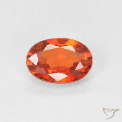 0.67ct Natural Reddish Orange Sapphire, Oval Cut, 6.1x4.2 mm