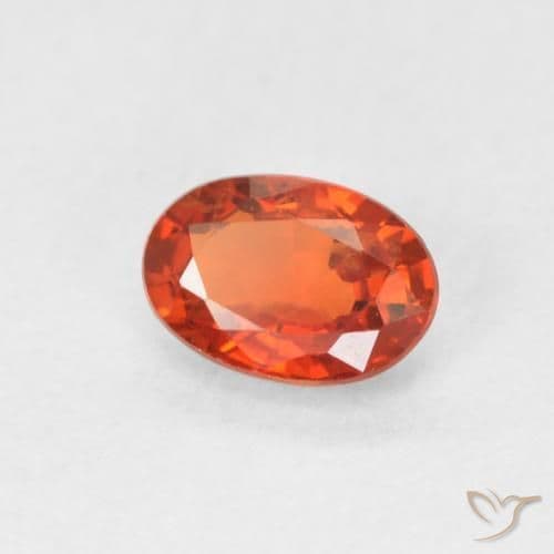 0.67ct Natural Reddish Orange Sapphire, Oval Cut, 6.1x4.2 mm