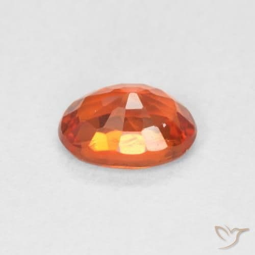 0.67ct Natural Reddish Orange Sapphire, Oval Cut, 6.1x4.2 mm
