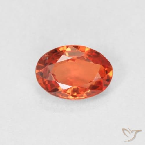 0.60ct Natural Orange Sapphire, Oval Cut, 6x4.2 mm