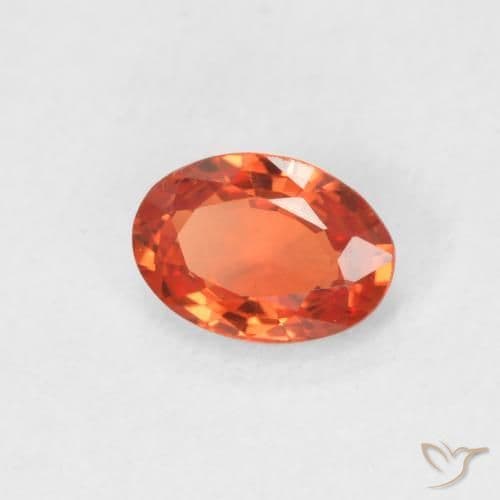 0.60ct Natural Orange Sapphire, Oval Cut, 6x4.2 mm