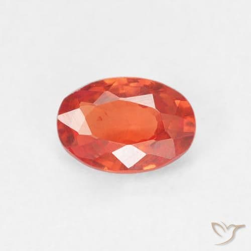 0.55ct Natural Medium Orange Sapphire, Oval Cut, 5.8x4 mm