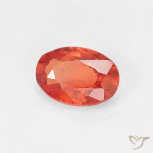 0.55ct Natural Medium Orange Sapphire, Oval Cut, 5.8x4 mm