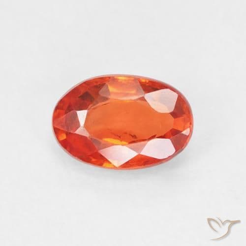 0.69ct Natural Reddish Orange Sapphire, Oval Cut, 6.1x4.1 mm