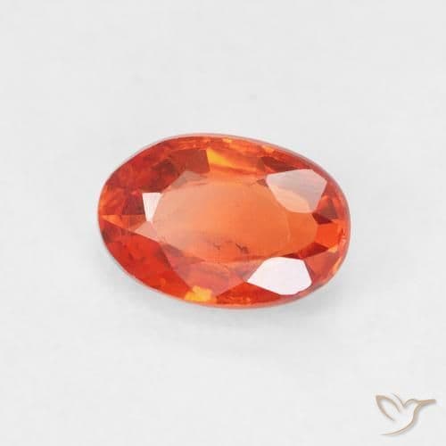 0.69ct Natural Reddish Orange Sapphire, Oval Cut, 6.1x4.1 mm