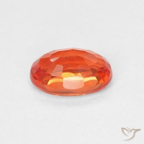 0.69ct Natural Reddish Orange Sapphire, Oval Cut, 6.1x4.1 mm