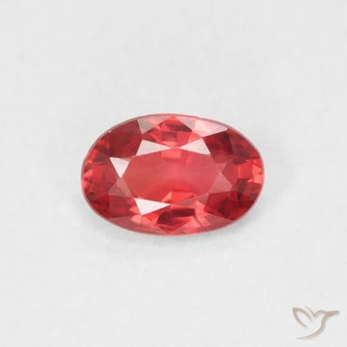 0.51ct Natural Scarlet Red Sapphire, Oval Cut, 5.9x3.9 mm