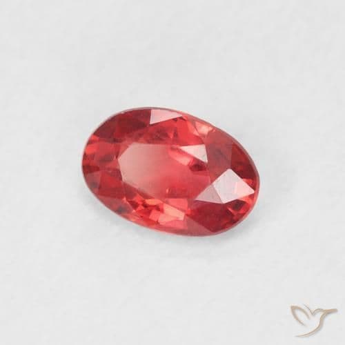 0.51ct Natural Scarlet Red Sapphire, Oval Cut, 5.9x3.9 mm