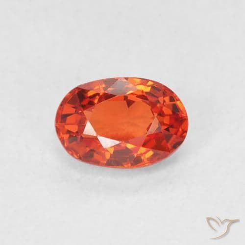 0.76ct Natural Amber Orange Sapphire, Oval Cut, 6.1x4.2 mm