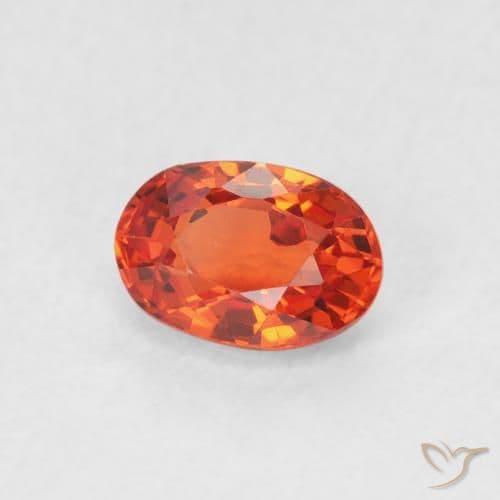 0.76ct Natural Amber Orange Sapphire, Oval Cut, 6.1x4.2 mm