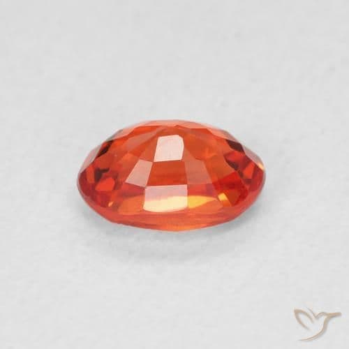 0.76ct Natural Amber Orange Sapphire, Oval Cut, 6.1x4.2 mm