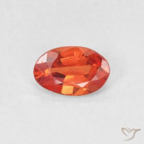 0.54ct Natural Reddish Orange Sapphire, Oval Cut, 5.9x3.9 mm