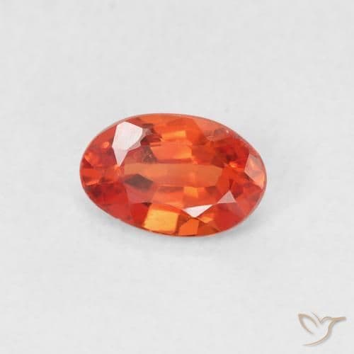 0.54ct Natural Reddish Orange Sapphire, Oval Cut, 5.9x3.9 mm