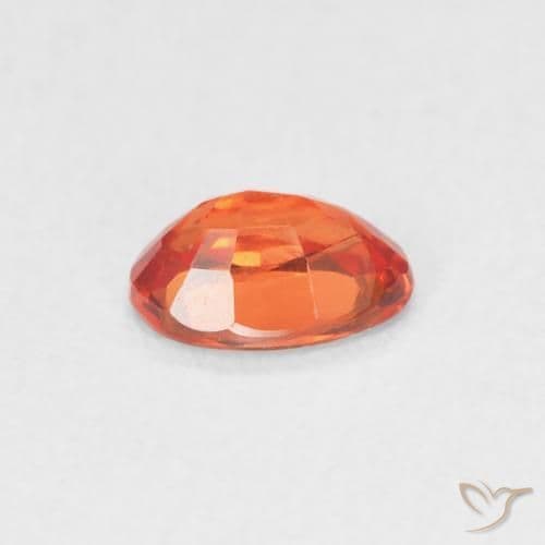 0.54ct Natural Reddish Orange Sapphire, Oval Cut, 5.9x3.9 mm