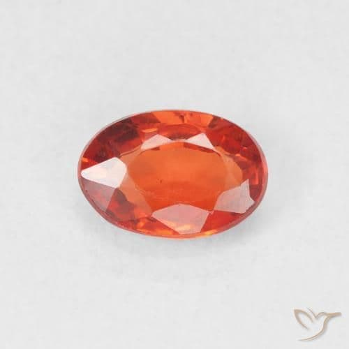 0.70ct Natural Reddish Orange Sapphire, Oval Cut, 6x4.1 mm
