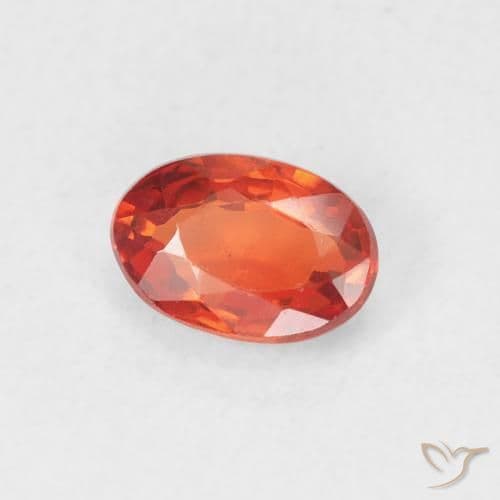 0.70ct Natural Reddish Orange Sapphire, Oval Cut, 6x4.1 mm