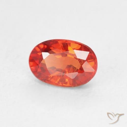 0.83ct Natural Warm Orange Sapphire, Oval Cut, 6x4.1 mm