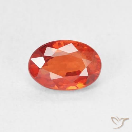 0.76ct Natural Reddish Orange Sapphire, Oval Cut, 6x4.1 mm