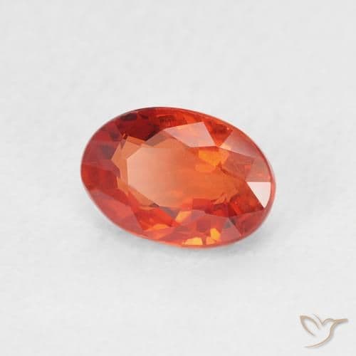 0.76ct Natural Reddish Orange Sapphire, Oval Cut, 6x4.1 mm