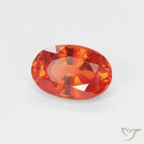 0.72ct Natural Fire Orange Sapphire, Oval Cut, 6.1x4.1 mm