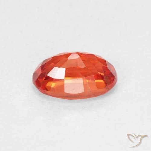 0.72ct Natural Fire Orange Sapphire, Oval Cut, 6.1x4.1 mm