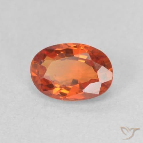 0.71ct Natural Medium Orange Sapphire, Oval Cut, 6.3x4.3 mm