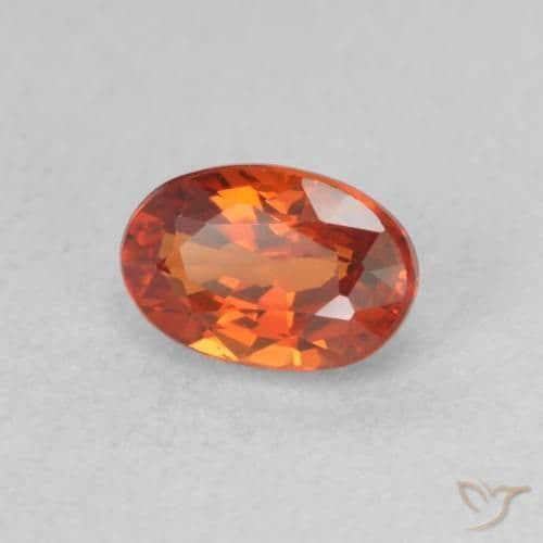 0.84ct Natural Reddish Orange Sapphire, Oval Cut, 6.1x4.1 mm