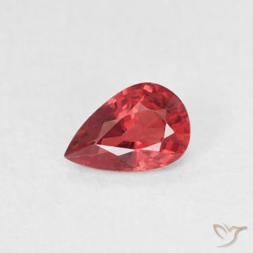 0.51ct Natural Intense Red Sapphire, Pear Shape, 5.8x3.9 mm
