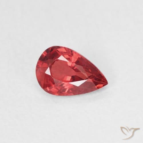 0.42ct Natural Scarlet Red Sapphire, Pear Shape, 5.8x3.9 mm