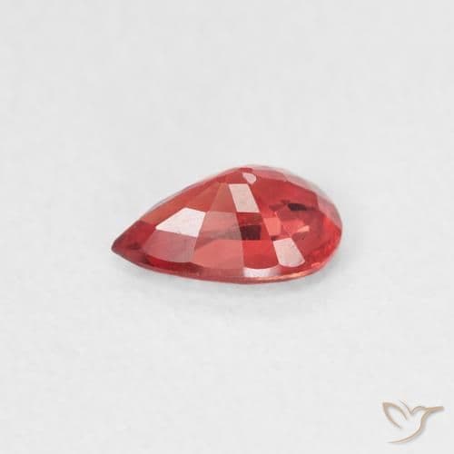 0.42ct Natural Scarlet Red Sapphire, Pear Shape, 5.8x3.9 mm