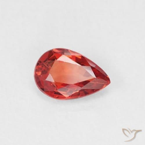 0.46ct Bright Crimson Red Sapphire, Pear Shape, 5.9x4 mm