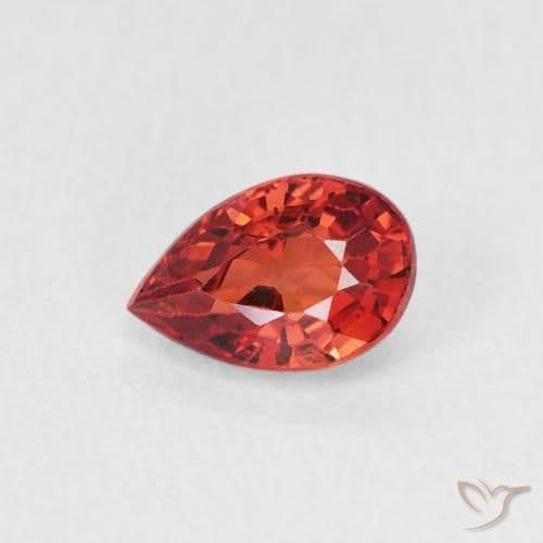 0.51ct Bright Crimson Red Sapphire, Pear Shape, 6.3x4.1 mm