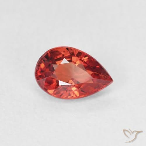 0.64ct Natural Medium Red Sapphire, Pear Shape, 6x4 mm