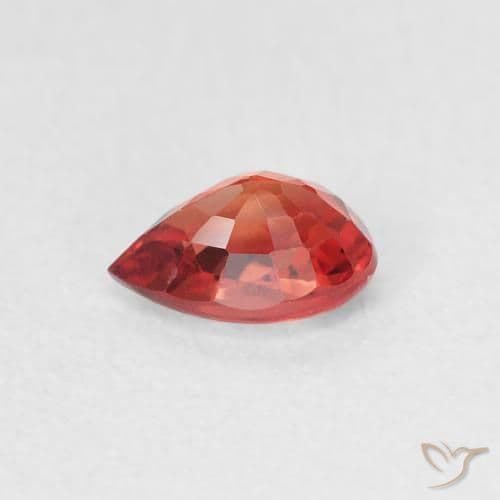 0.64ct Natural Medium Red Sapphire, Pear Shape, 6x4 mm