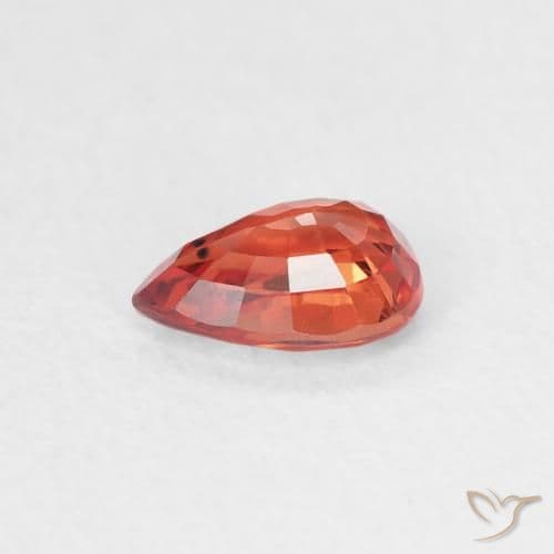 0.56ct Reddish Orange Sapphire, Pear Shape, 5.9x4.1 mm