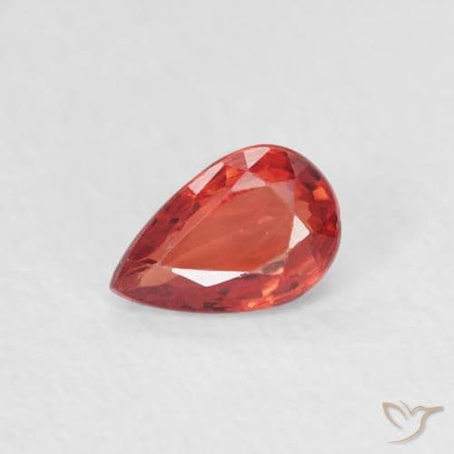 0.42ct Natural Intense Red Sapphire, Pear Shape, 5.8x3.8 mm