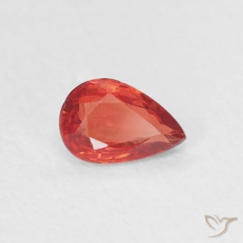 0.44ct Natural Medium Red Sapphire, Pear Shape, 5.8x3.8 mm