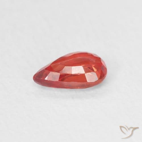 0.44ct Natural Medium Red Sapphire, Pear Shape, 5.8x3.8 mm