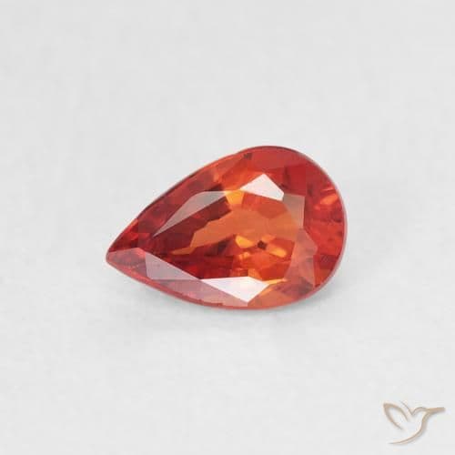 0.51ct Natural Intense Red Sapphire, Pear Shape, 6x4 mm
