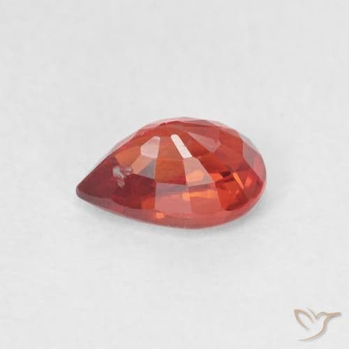 0.68ct Natural Fire Red Sapphire, Pear Shape, 6.1x4.2 mm