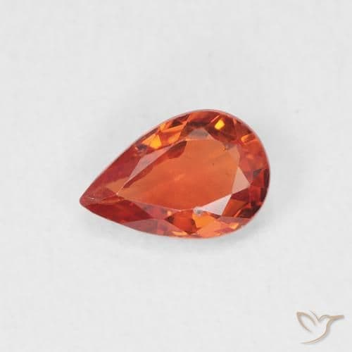 0.50ct Medium Orange Sapphire, Pear Shape, 6.1x4.1 mm
