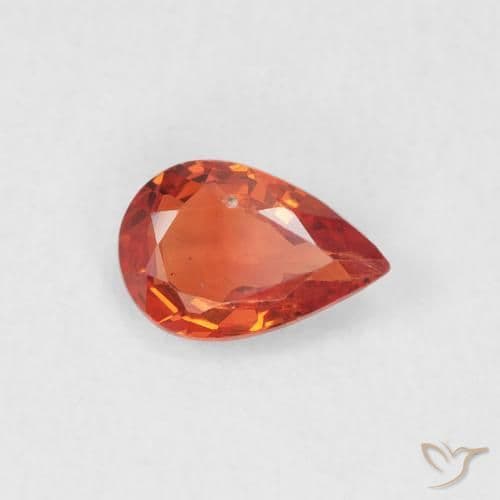 0.50ct Medium Orange Sapphire, Pear Shape, 6.1x4.1 mm