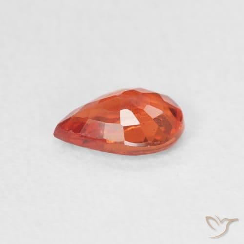 0.50ct Medium Orange Sapphire, Pear Shape, 6.1x4.1 mm