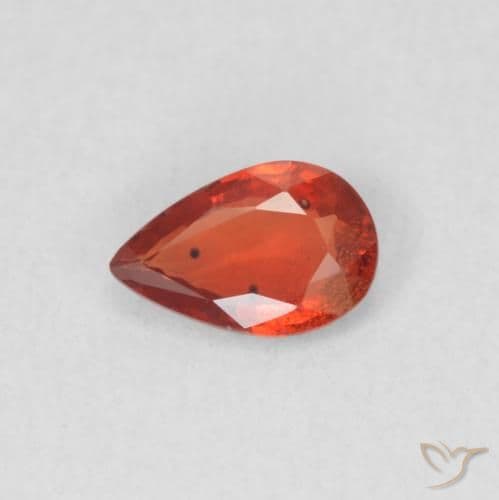 0.55ct Natural Medium Red Sapphire, Pear Shape, 6x4 mm