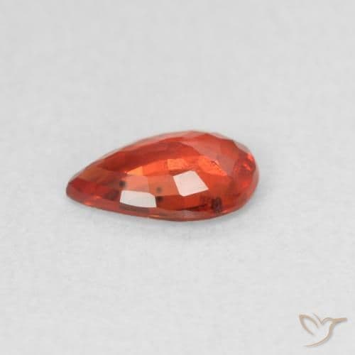 0.42ct Natural Medium Red Sapphire, Pear Shape, 6.1x4 mm