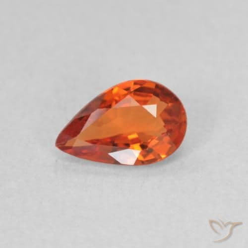 0.55ct Natural Medium Red Sapphire, Pear Shape, 6x4 mm