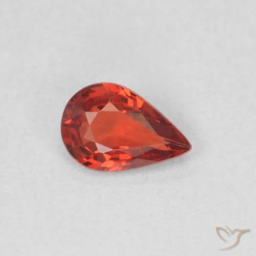 0.40ct Natural Bright Red Sapphire, Pear Shape, 5.9x3.9 mm