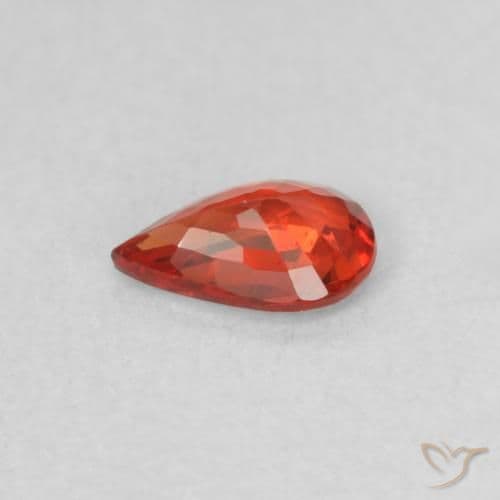 0.40ct Natural Bright Red Sapphire, Pear Shape, 5.9x3.9 mm